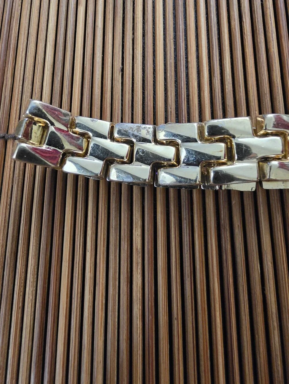 925 Silver Link Yellow Gold Bracelet (Vintage)